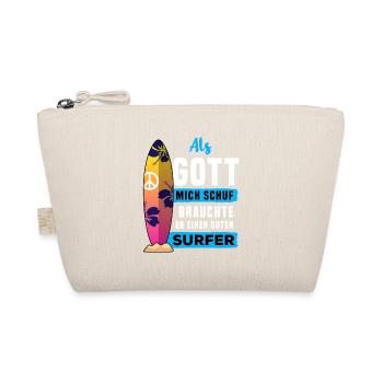 Als Gott Mich Schuf Brauchte Er Einen Guten Surfer - Bio-Täschchen - Natur - Vorne