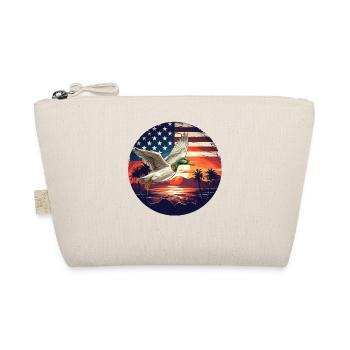 American Flag Sunset Flying Mallards Duck Hunting - Organic Pouch - nature - Front