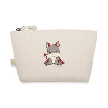 Donkey Happy Halloween Devil Costume - Organic Pouch - nature - Front