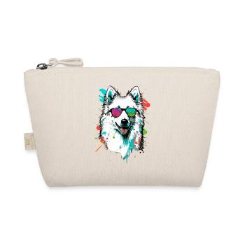 Colorful American Eskimo Dog Wearing Sunglasses - Organic Pouch - nature - Front