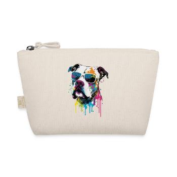 Bunte amerikanische Bulldogge mit Sonnenbrille - Bio-Täschchen - Natur - Vorne