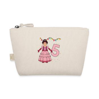 With princess - girl birthday 5 years - Organic Pouch - nature - Front
