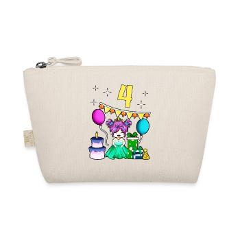 With princess - girl birthday 4 years - Organic Pouch - nature - Front