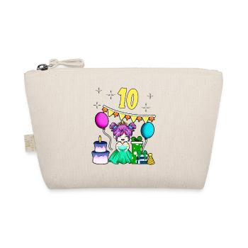 Mit Prinzessin - Mädchen Geburtstag 10 Jahre - Bio-Täschchen - Natur - Vorne