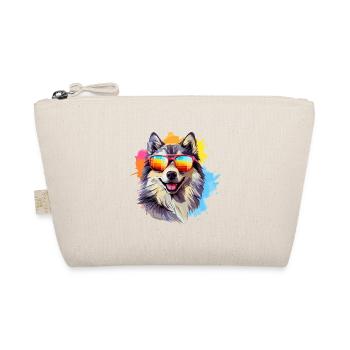 Colorful Alaskan Malamute Dog Wearing Sunglasses - Organic Pouch - nature - Front