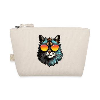Main-Coon cat with sunglasses - Organic Pouch - nature - Front