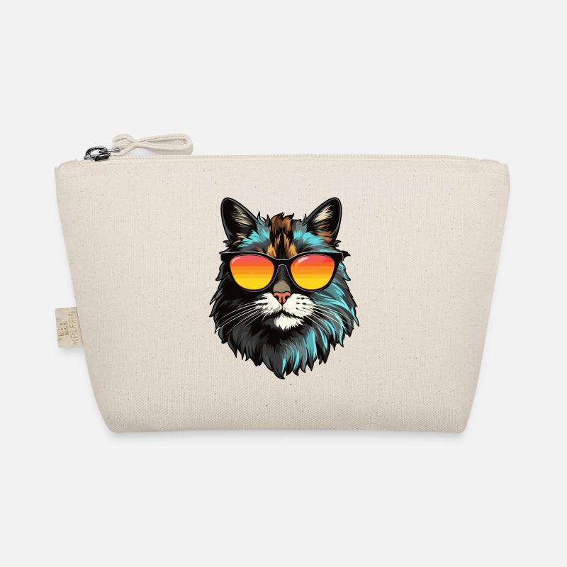 Main-Coon Katze mit Sonnenbrille Bio-Täschchen