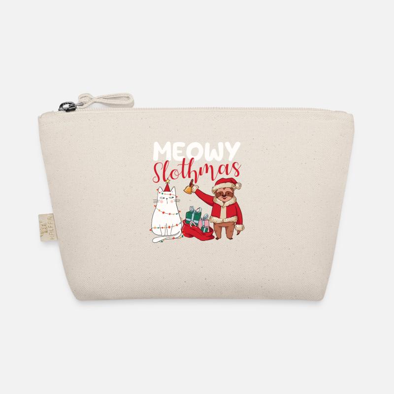 Meow Sloth Cat Sloth Merry Christmas Organic Pouch