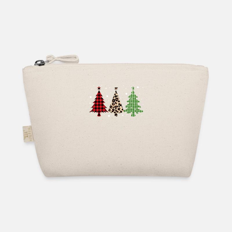 Merry Christmas Buffalo Trees Leopard Plaid Print Organic Pouch