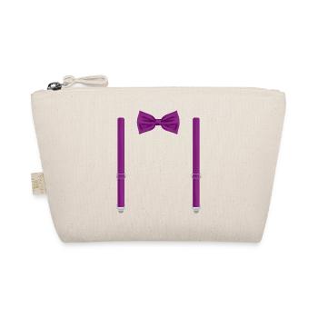 Funny Purple Bow Tie with Suspenders Perfect - Organic Pouch - nature - Front