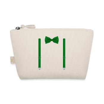 Funny Green Bow Tie with Suspenders Perfect - Organic Pouch - nature - Front