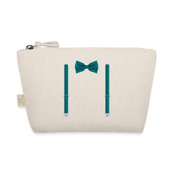 Drôle de nœud papillon vert émeraude avec bretelles - Trousse biologique - nature - Devant
