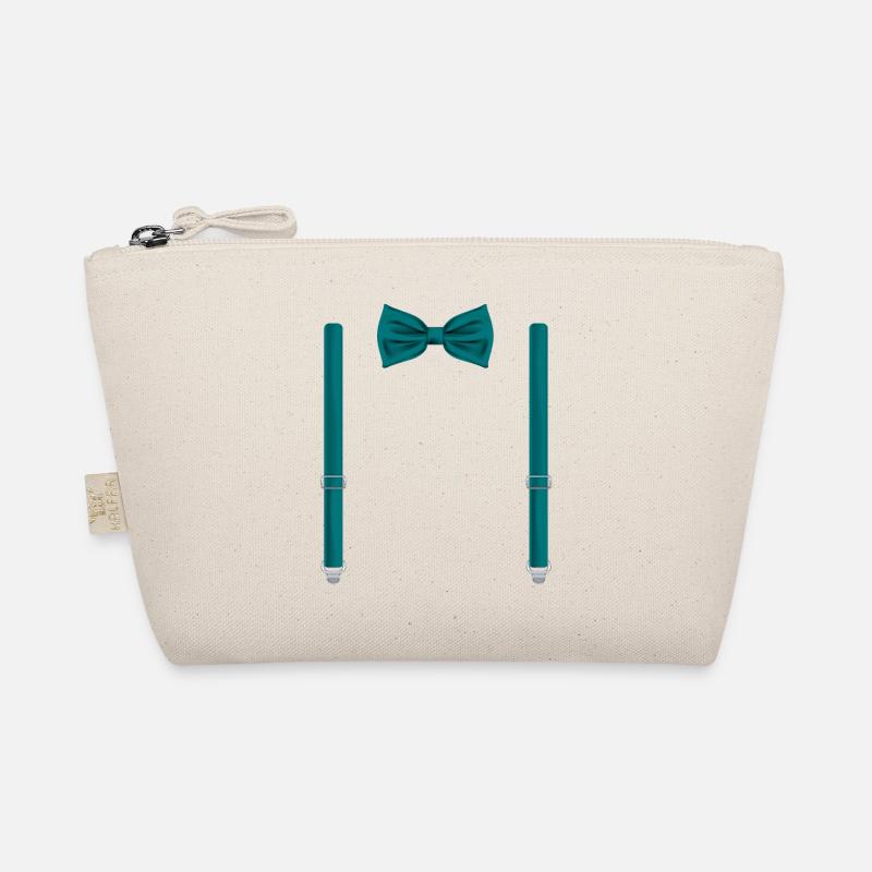 Drôle de nœud papillon vert émeraude avec bretelles Trousse biologique
