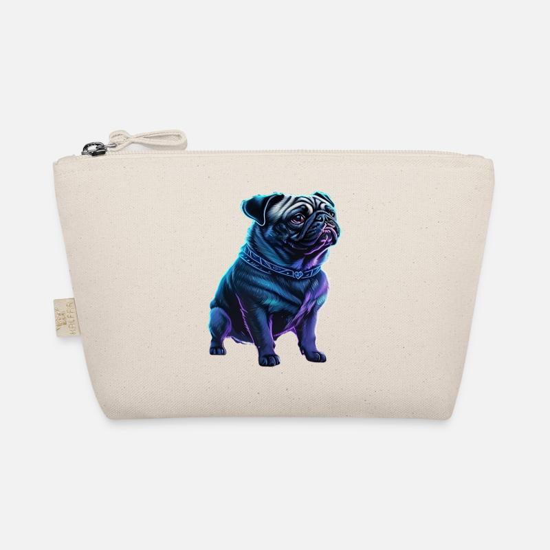 Futuristic Neon Pug Organic Pouch