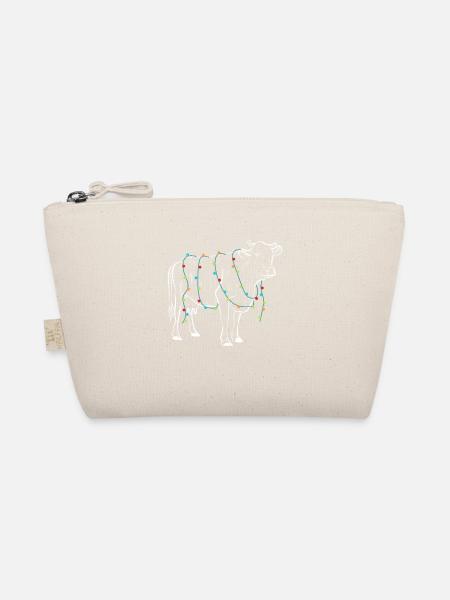 Vache Lumières de Noël Famille Amoureux des neiges - Trousse biologique - nature - Devant
