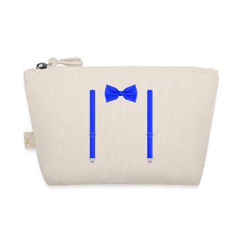 Funny Blue Bow Tie with Suspenders Perfect - Organic Pouch - nature - Front