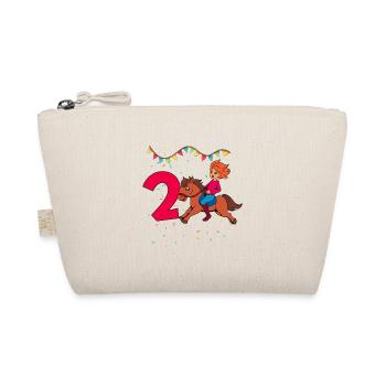 With Horse - Girl Birthday 2 Years - Organic Pouch - nature - Front