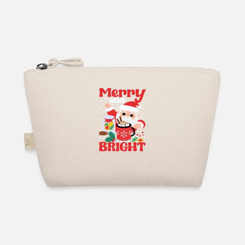 Cheerful and bright pink funny Christmas Santa Organic Pouch