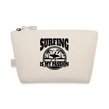 Surfer Surfbrett Wellenreiten surfen Surferin - Bio-Täschchen - Natur - Vorne