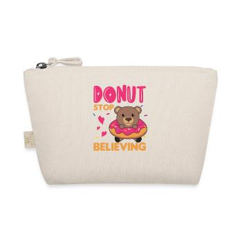 Süßer Bär lustige Tiere in Donut pink - Bio-Täschchen - Natur - Vorne