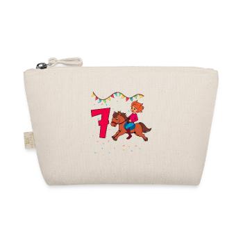 With Horse - Girl Birthday 7 Years - Organic Pouch - nature - Front