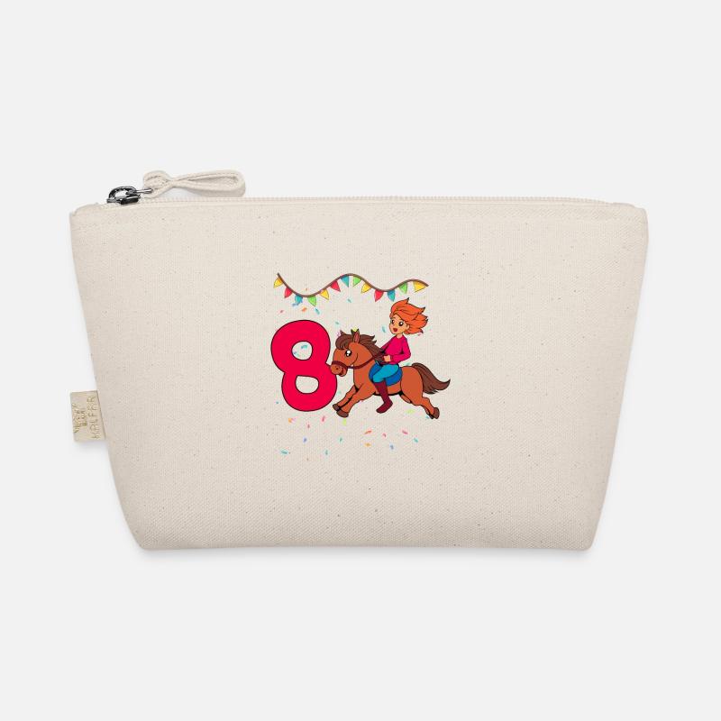 Mit Pferd - Mädchen Geburtstag 8 Jahre Bio-Täschchen