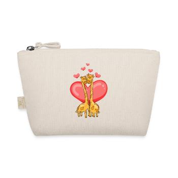 Giraffe Love Kissing Giraffen Cute Wild Animal - Bio-Täschchen - Natur - Vorne