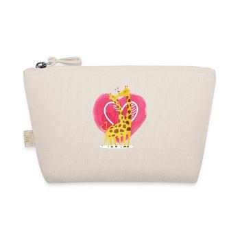Giraffe Love Kissing Giraffen Cute Wild Animal - Bio-Täschchen - Natur - Vorne