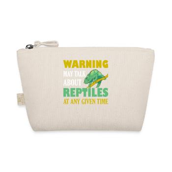 Warning May Talk About Reptiles Lizard Lover - Organic Pouch - nature - Front