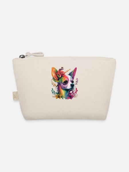 Chihuahua | Colourful Rainbow LGBTQ Unicorn - Organic Pouch - nature - Front