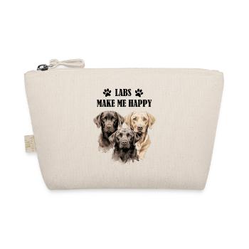 Labrador Happy Paw Four-legged Dog Dog Mom Wau - Organic Pouch - nature - Front