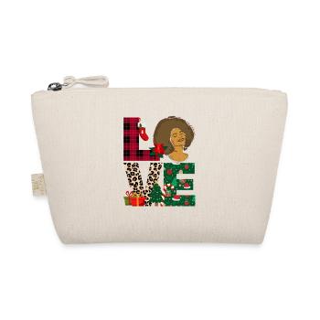 Love Christmas Black Melanin Afro African - Organic Pouch - nature - Front