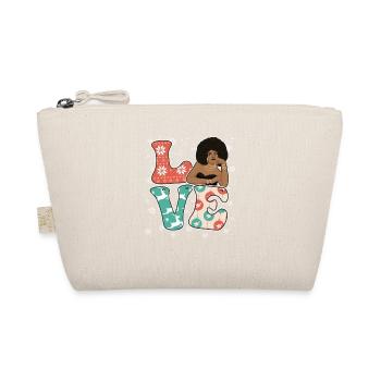 Liebe Weihnachten Schwarz Melanin Afro Afrikanisch - Bio-Täschchen - Natur - Vorne