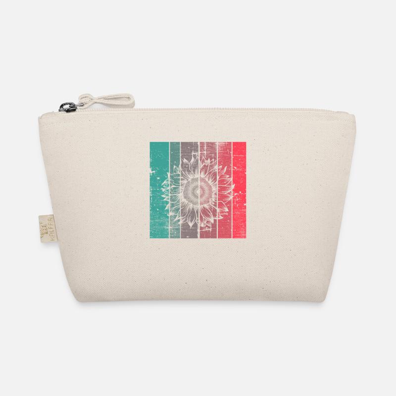 Sonnenblume Blume Retro Geschenk - Bio-Täschchen - Natur