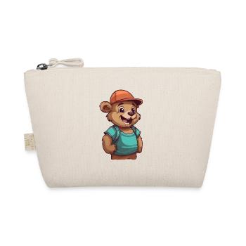 Cute cartoon bear with cap: cuddly companion - Organic Pouch - nature - Front