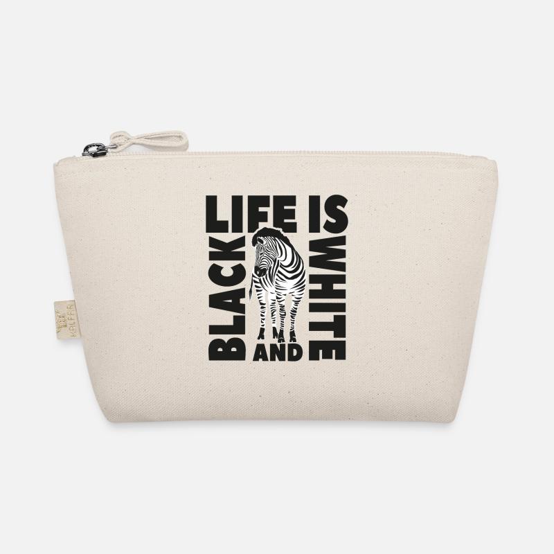 Leben ist schwarz-weiß wie ein Zebra Bio-Täschchen