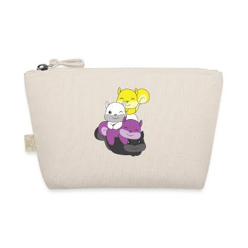 Nonbinary Flag Pride LGBTQ Cute Squirrel - Organic Pouch - nature - Front