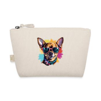 Colorful Chihuahua Wearing Sunglasses Dog Lover - Organic Pouch - nature - Front