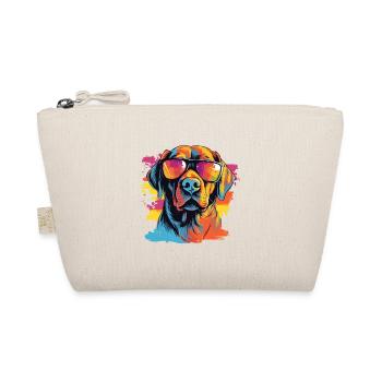 Bunte Labrador mit Sonnenbrille Hundeliebhaber - Bio-Täschchen - Natur - Vorne