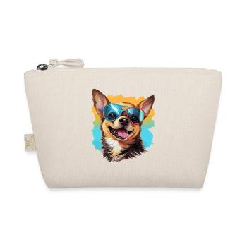 Colorful Chihuahua Wearing Sunglasses Dog Lover - Organic Pouch - nature - Front