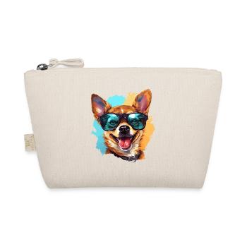 Colorful Chihuahua Wearing Sunglasses Dog Lover - Organic Pouch - nature - Front