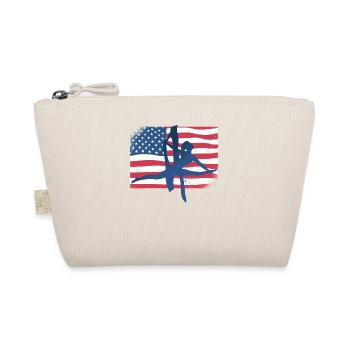 American Flag Aerialist Gymnastics Aerial Yoga - Organic Pouch - nature - Front