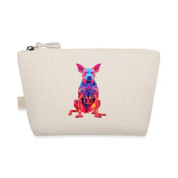 Neon dog with tech design - Organic Pouch - nature - Front