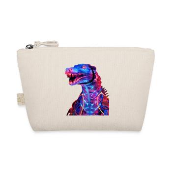 Neon-Dino mit futuristischem Flair - Bio-Täschchen - Natur - Vorne