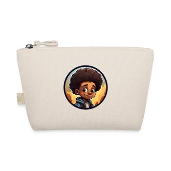 Afro Black Kid Young Girl Empowerment Curls - Organic Pouch - nature - Front