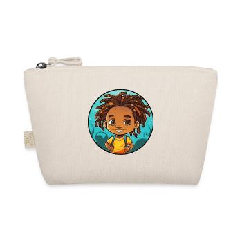 Afro Black Kid Young Girl Empowerment Dreadl - Organic Pouch - nature - Front
