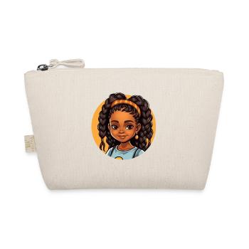 Artistic Afro bride with colorful hair - Organic Pouch - nature - Front