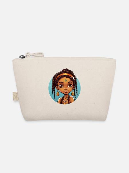 Afro Black Child Young Girl Ethnic Gift Idea - Trousse biologique - nature - Devant