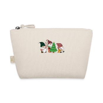 Three Gnomes Buffalo Plaid Red Christmas Gnomies - Organic Pouch - nature - Front