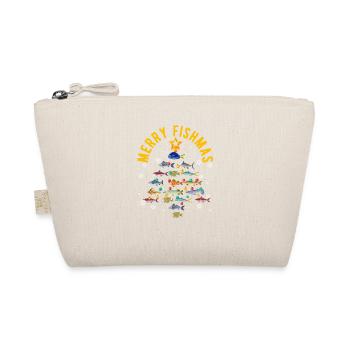 Merry Fishmas Funny Christmas Tree Lights Fish - Organic Pouch - nature - Front